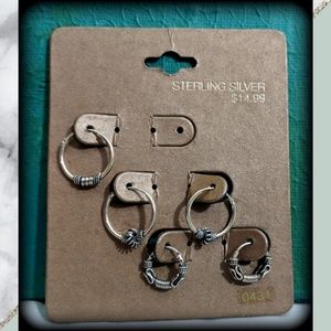 💜@emoprince🖤2.5 Sets of Sterling Silver Earrings